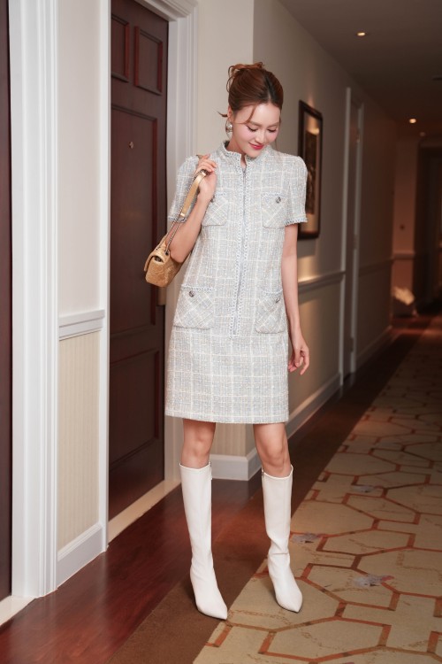 Sixdo Tweed Loose Dress